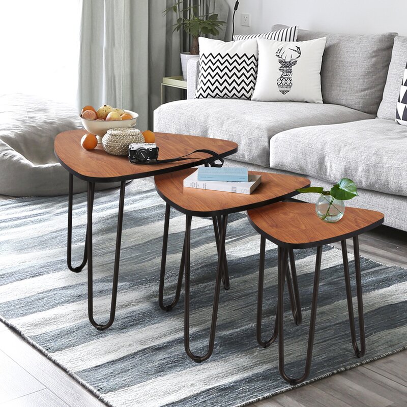 rustic end tables and coffee table set